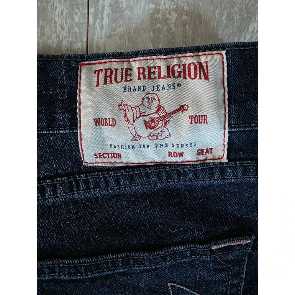True Religion 36 Mens Ricky Relaxed Straight Dark Miner Jeans Shorts‎ NWT $129